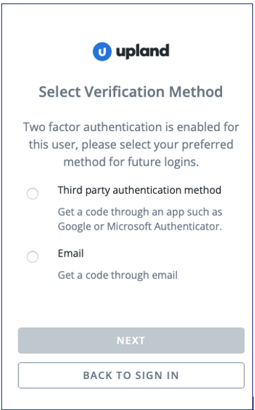 select verification method